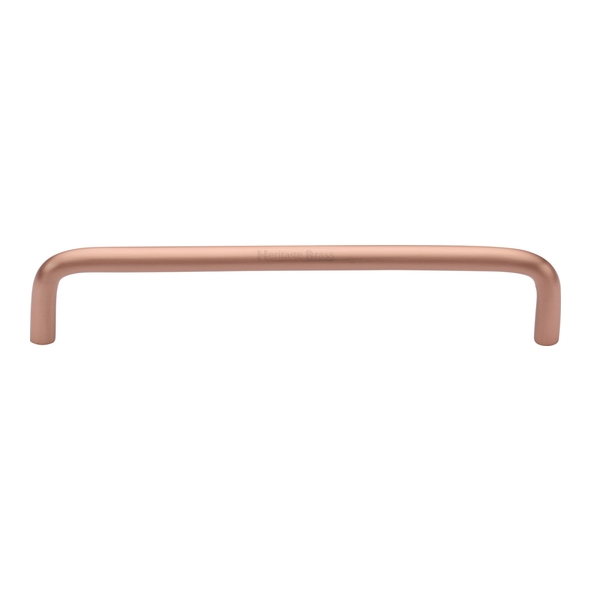 C2155 160-SRG • 160 x 168 x 32mm • Satin Rose Gold • Heritage Brass D-Pattern 08mm Ø Cabinet Pull Handle